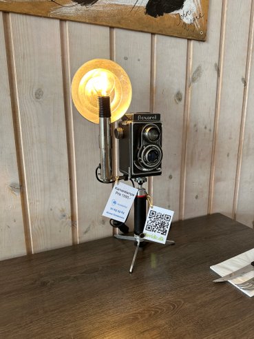 Bordlampe, kameralampe, unik håndværk